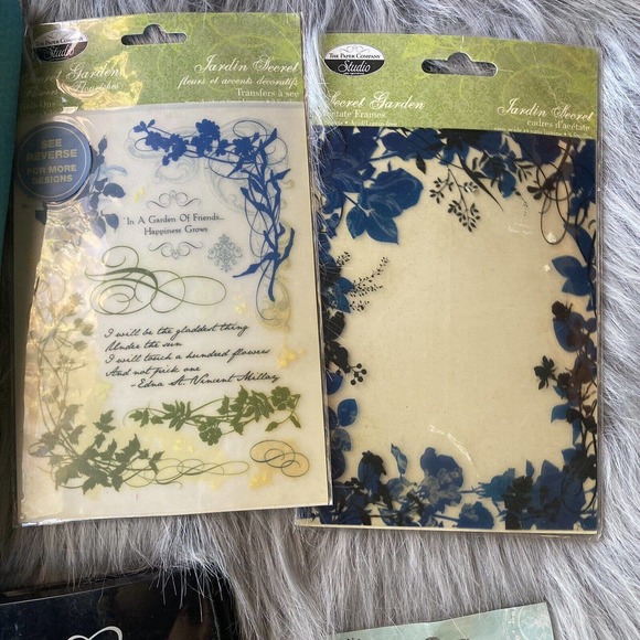 Martha Stewart STAMP AROUND THE PAGE Set Craft Bundle Clear Block Stamp Pad Art - Picture 3 of 12